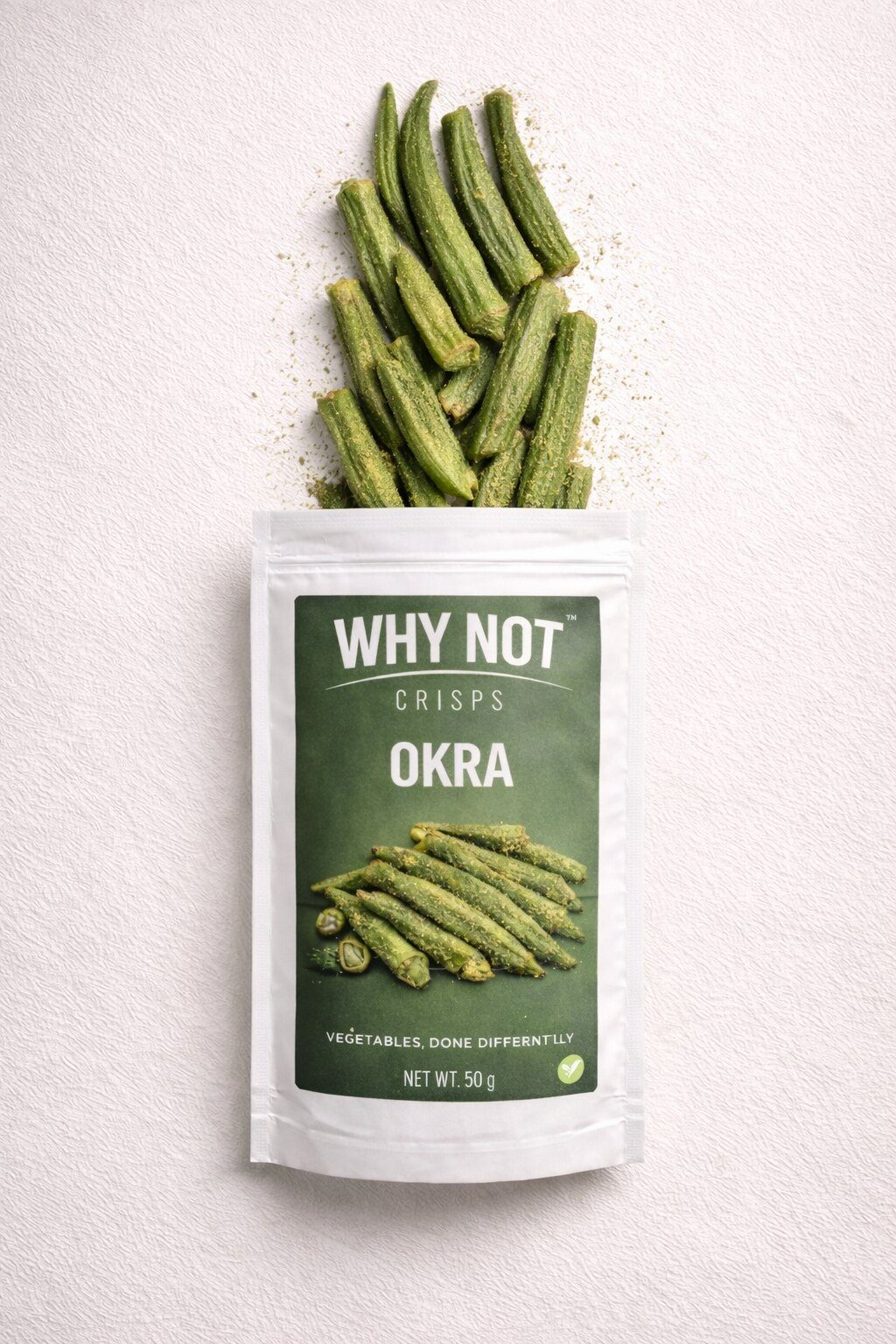 okra vegetable chips snack